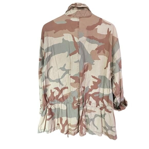 FREE PEOPLE x Womens Camo Utility Jacket Size Large l Oversized - Picture 2 of 7